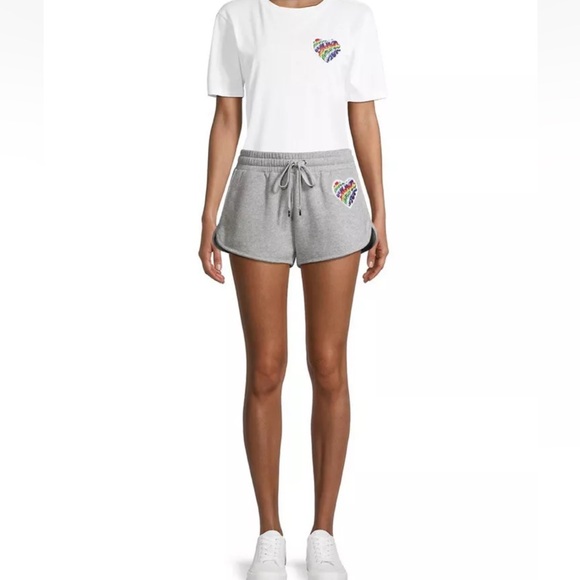 Michael Kors Rainbow Collection 2pc Short set Tshirt & Jogger Shorts Grey EUC - Picture 9 of 16